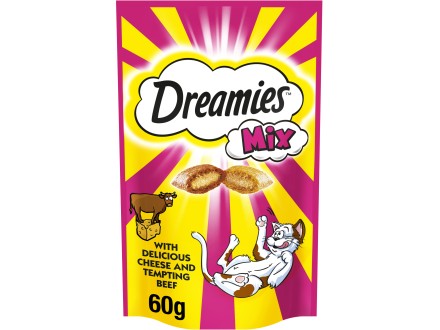 DREAMIES Mix Cat Treats with Cheese and Beef 60g