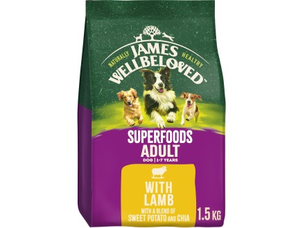 James Wellbeloved Superfoods Adult Lamb with Sweet Potato & Chia 1.5kg