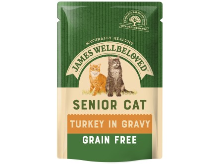 James Wellbeloved Grain Free Senior Turkey in Gravy Pouch 85g